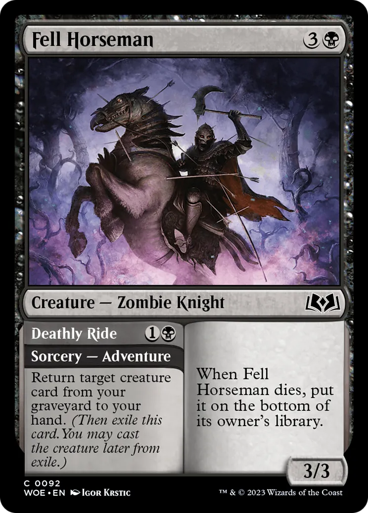 Fell Horseman // Deathly Ride — Wilds of Eldraine — Magic: The Gathering