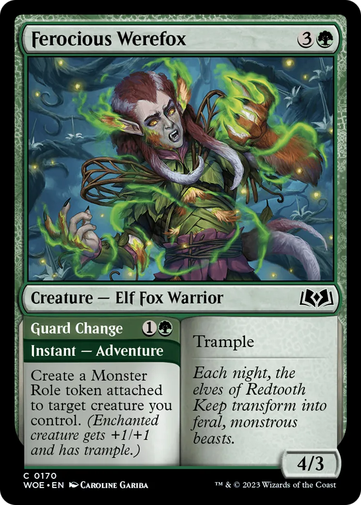 Renarde-garou féroce // Relève de la garde — Wilds of Eldraine — Magic: The Gathering