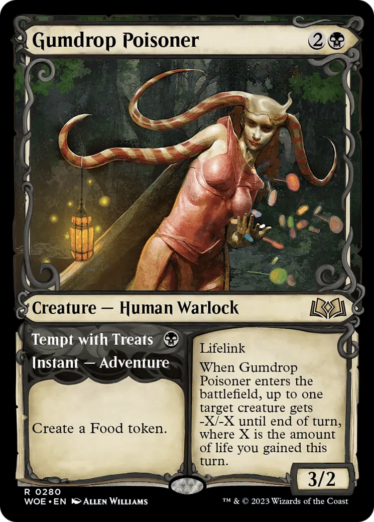 Empoisonneuse à bonbons // Tenter avec des friandises — Wilds of Eldraine — Magic: The Gathering