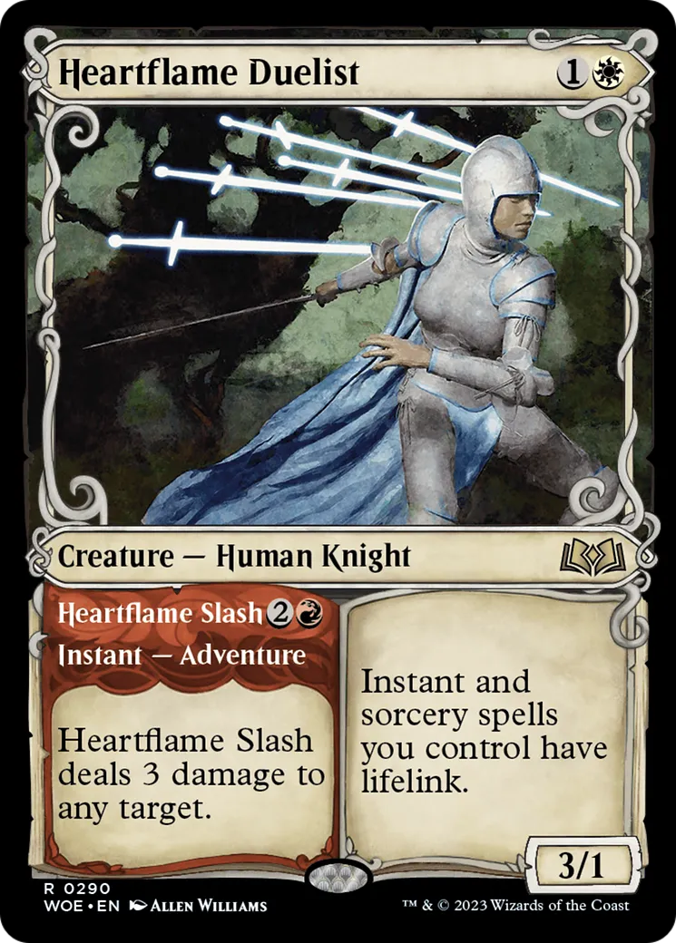 Duelliste flammecoeur // Balafre de flammecœur — Wilds of Eldraine — Magic: The Gathering