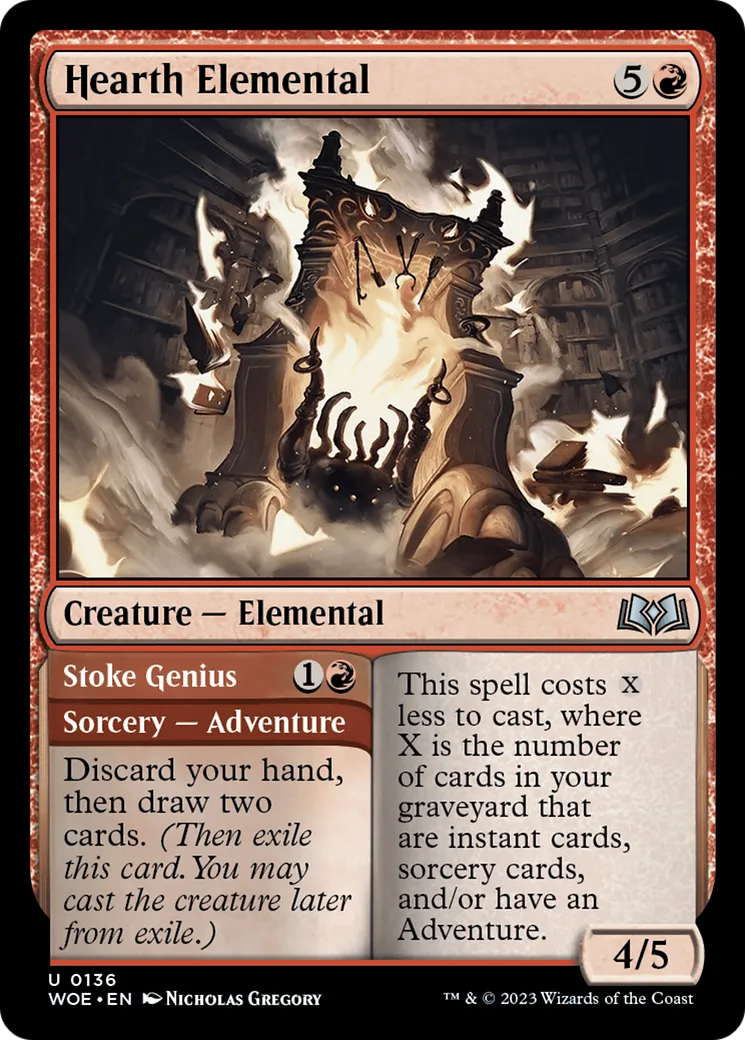 Hearth Elemental // Stoke Genius — Wilds of Eldraine — Magic: The Gathering