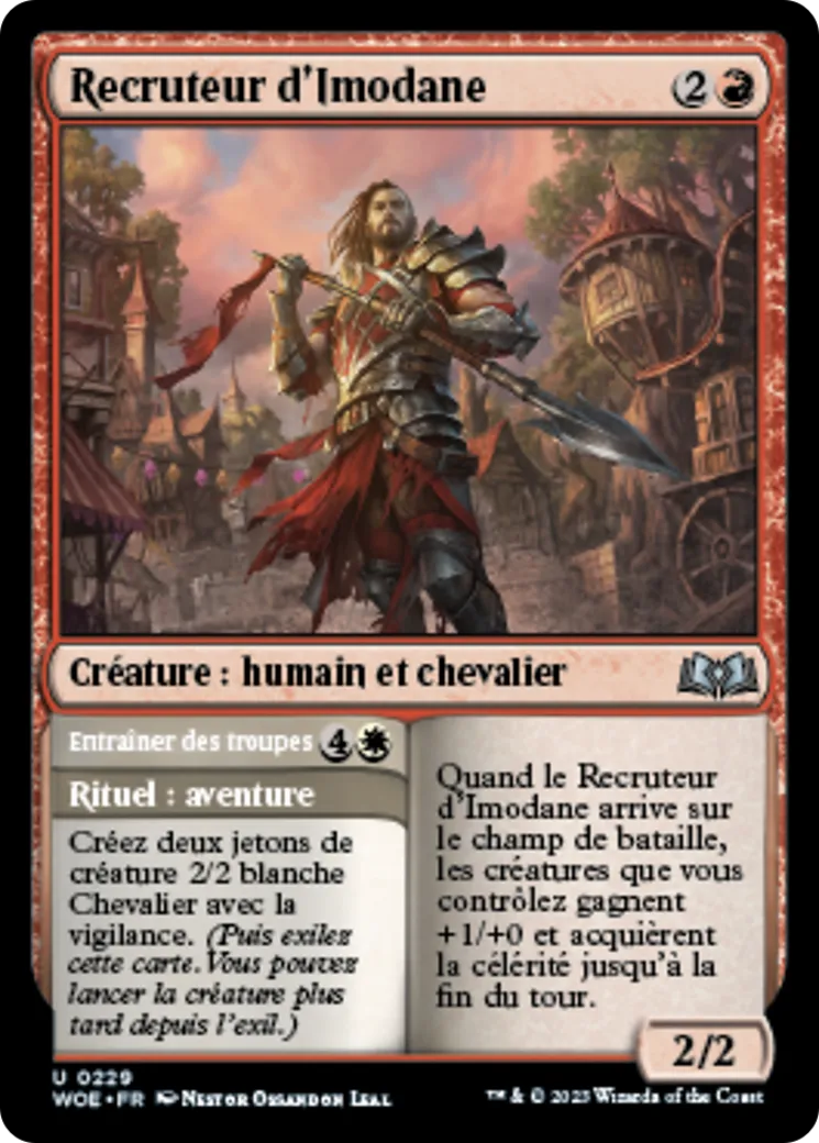 Recruteur d'Imodane // Entraîner des troupes — Wilds of Eldraine — Magic: The Gathering