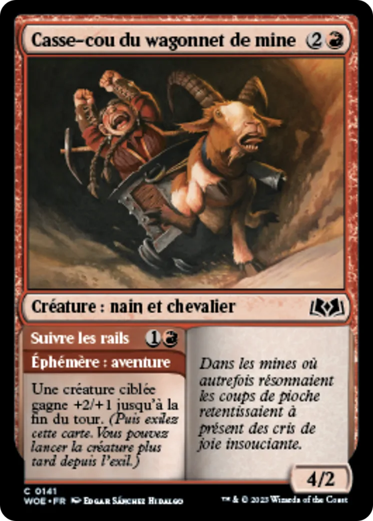 Casse-cou du wagonnet de mine // Suivre les rails — Wilds of Eldraine — Magic: The Gathering