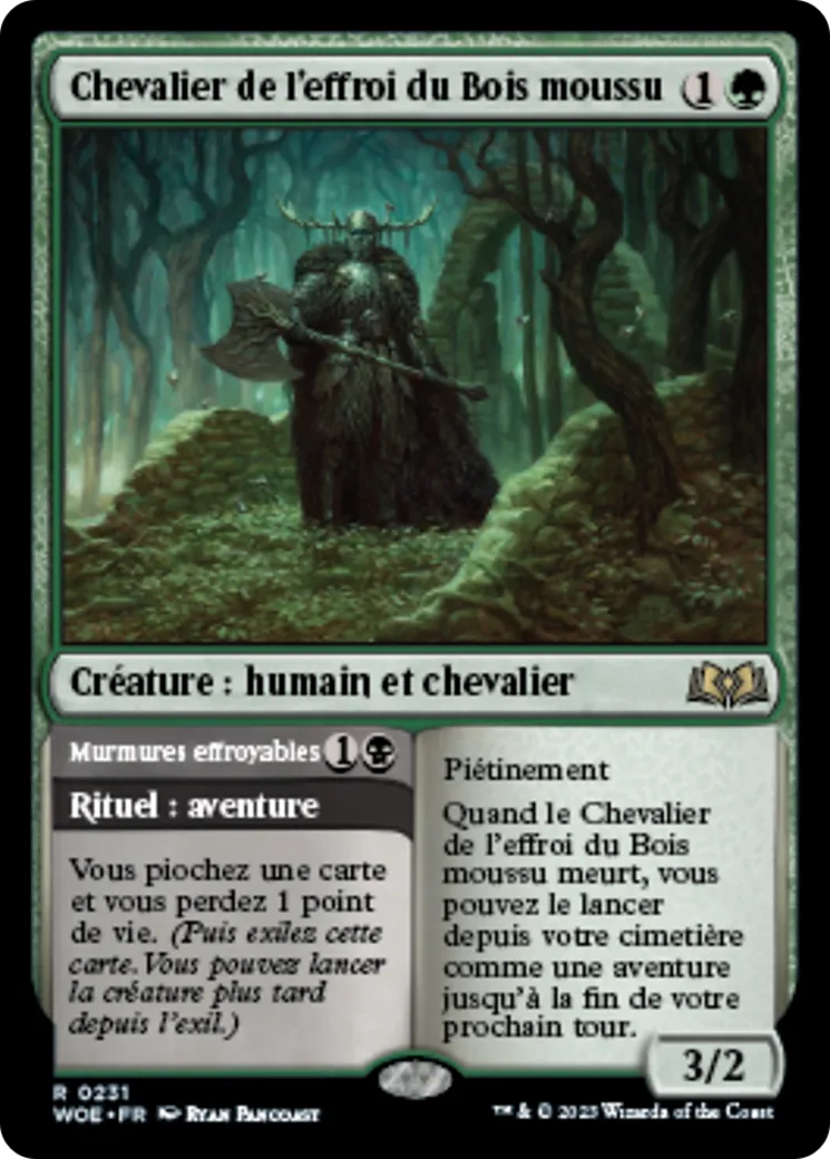 Chevalier de l'effroi du Bois moussu // Murmures effroyables — Wilds of Eldraine — Magic: The Gathering