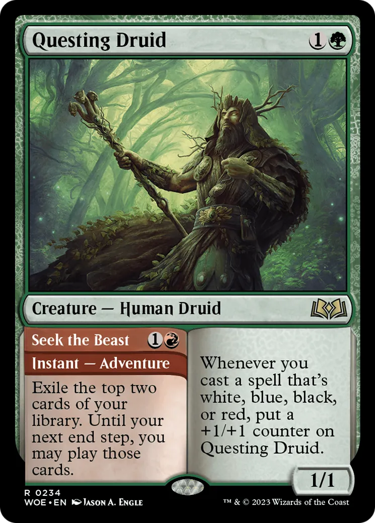 Deuite en quête // En quête de la bête — Wilds of Eldraine — Magic: The Gathering
