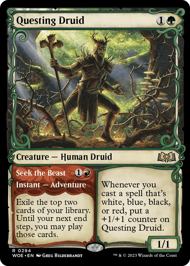 Questing Druid // Seek the Beast — Wilds of Eldraine — Magic: The Gathering