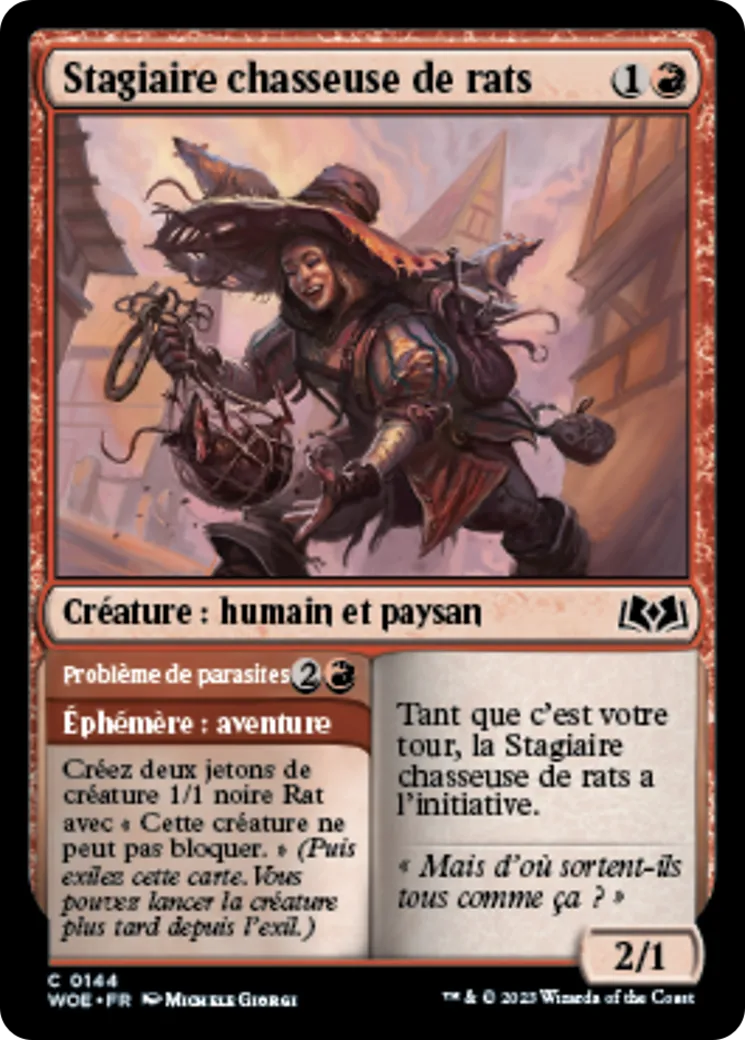 Stagiaire chasseuse de rats // Problème de parasites — Wilds of Eldraine — Magic: The Gathering
