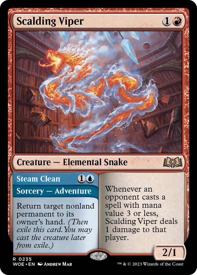 Vipère bouillante // Nettoyage à la vapeur — Wilds of Eldraine — Magic: The Gathering