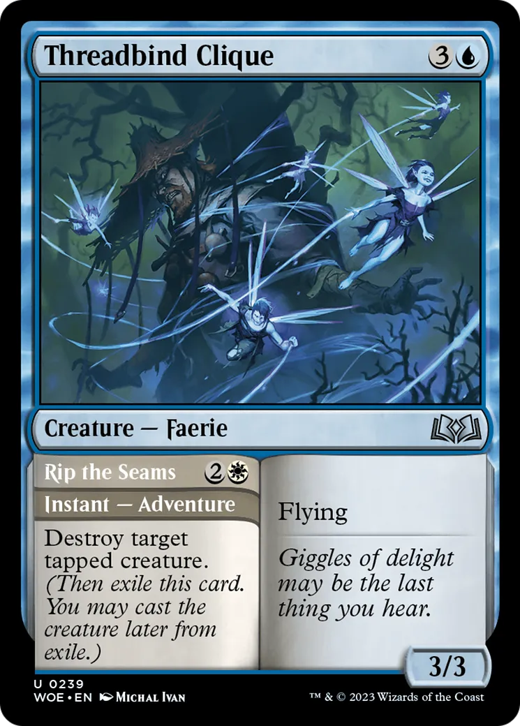 Clique des fileuses // Déchirer les coutures — Wilds of Eldraine — Magic: The Gathering
