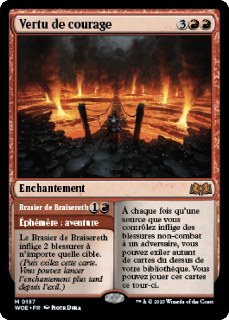 Vertu de courage // Brasier de Braisereth — Wilds of Eldraine — Magic: The Gathering
