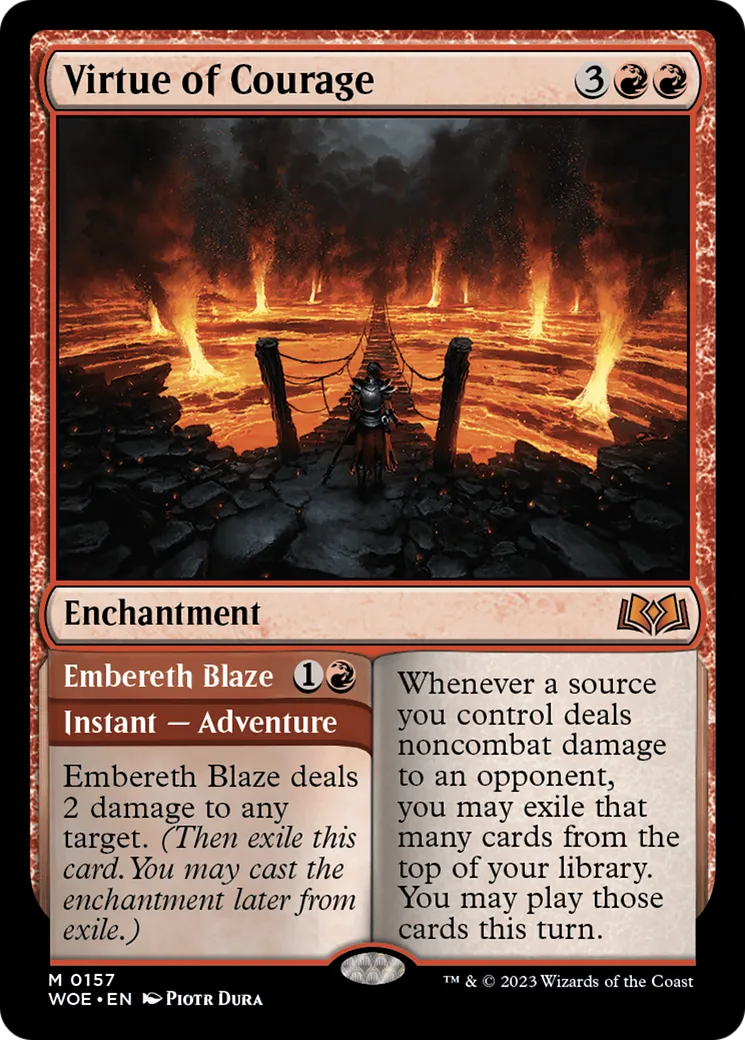 Virtue of Courage // Embereth Blaze — Wilds of Eldraine — Magic: The Gathering