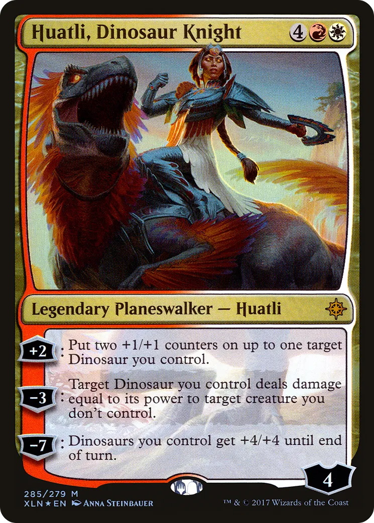 Huatli, Dinosaur Knight — Ixalan — Magic: The Gathering