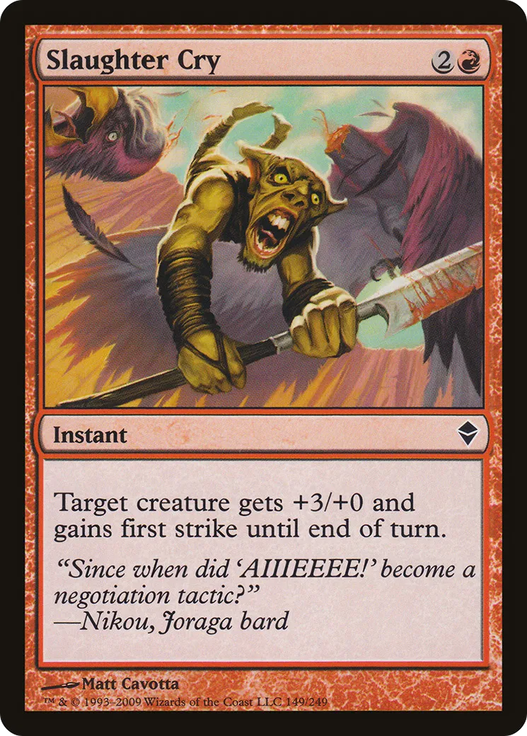 Cri de massacre — Zendikar — Magic: The Gathering