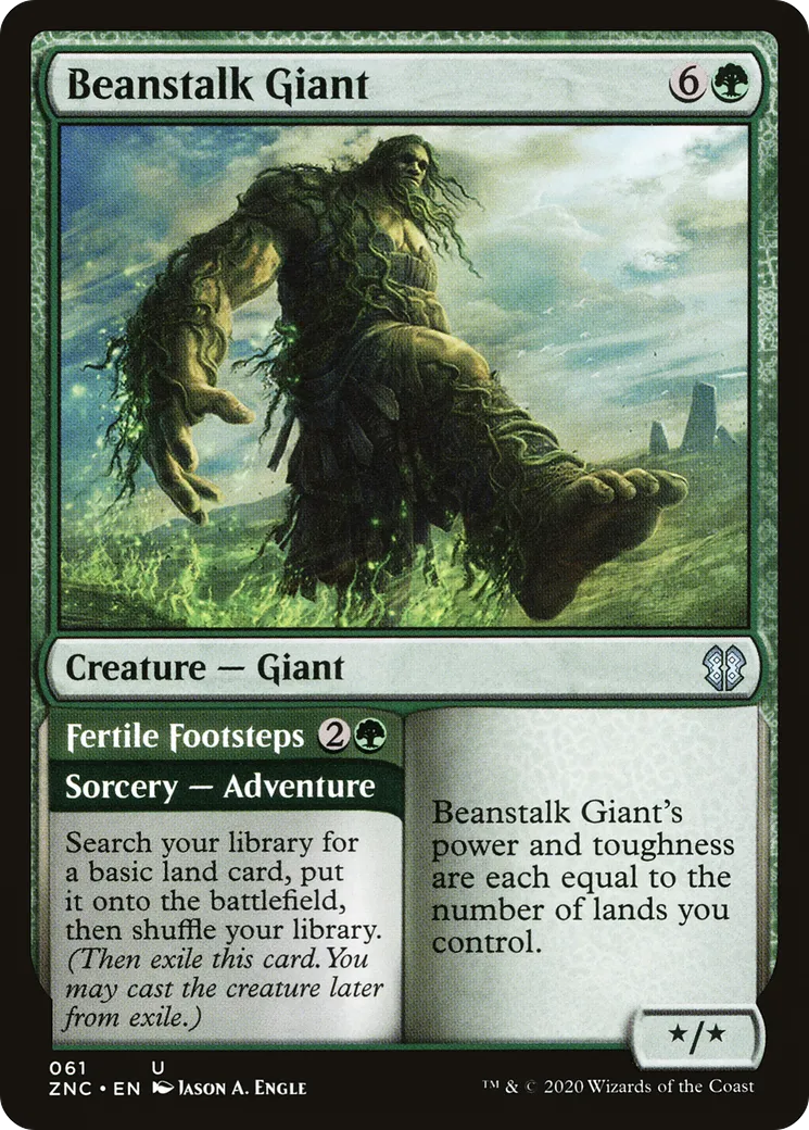 Géant de tige de haricot // Pas fertiles — Zendikar Rising Commander — Magic: The Gathering