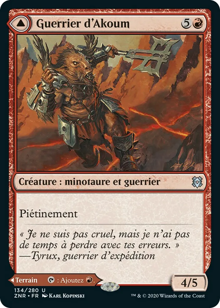Guerrier d'Akoum // Crocs d'Akoum — Zendikar Rising — Magic: The Gathering