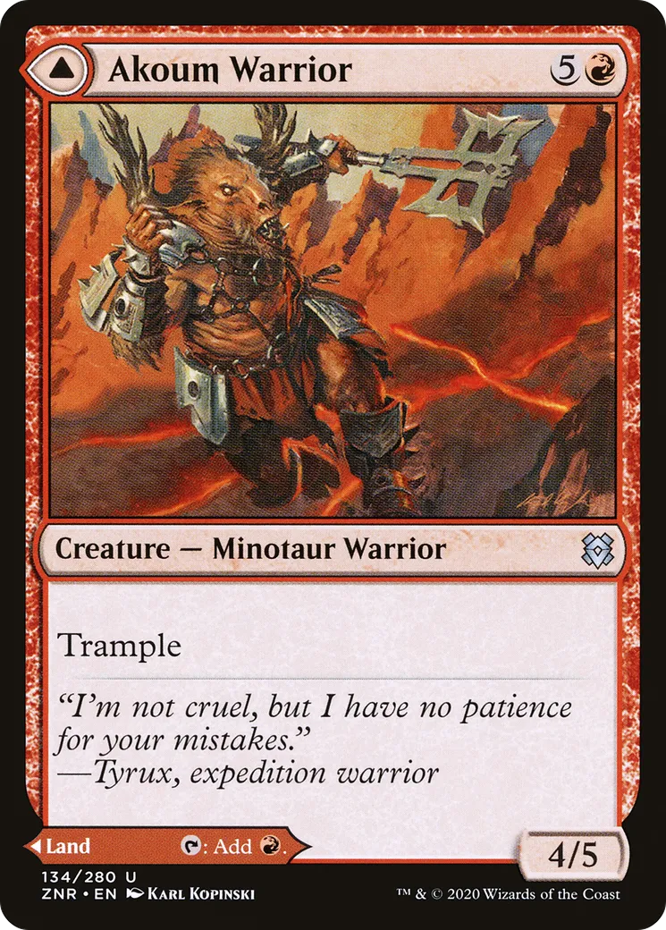Akoum Warrior // Akoum Teeth — Zendikar Rising — Magic: The Gathering