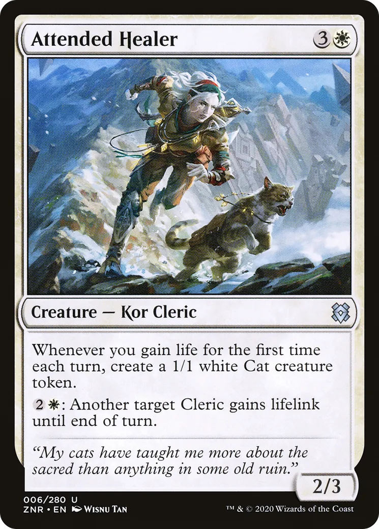Attended Healer from Zendikar Rising - Magic: The Gathering