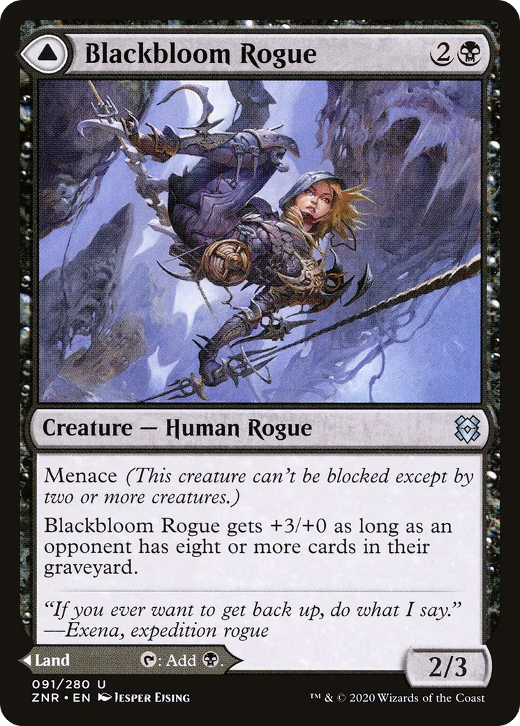 Blackbloom Rogue // Blackbloom Bog — Zendikar Rising — Magic: The Gathering