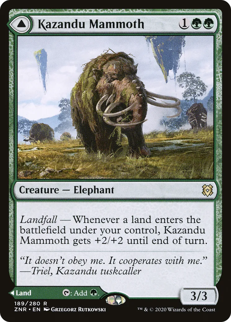 Mammouth du Kazandou // Vallée du Kazandou — Zendikar Rising — Magic: The Gathering