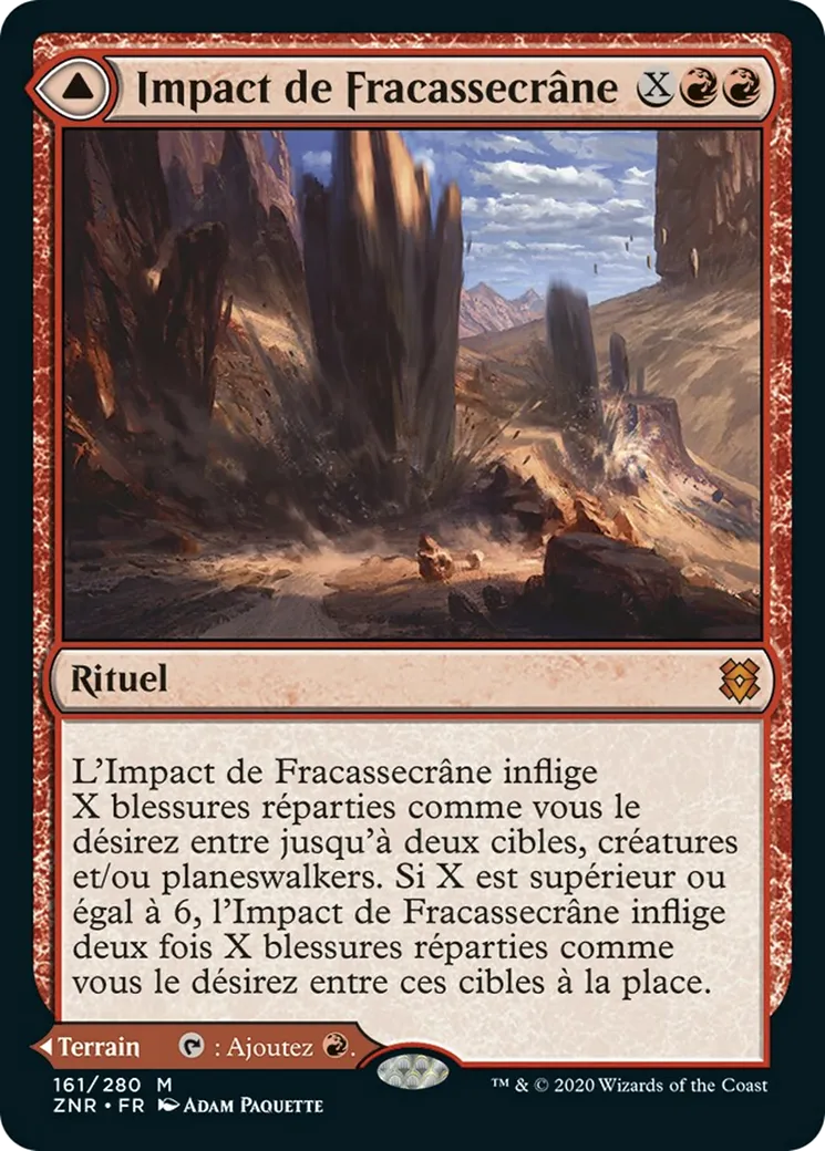 Impact de Fracassecrâne // Fracassecrâne, le col des Marteaux — Zendikar Rising — Magic: The Gathering