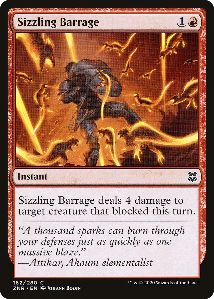 Sizzling Barrage — Zendikar Rising — Magic: The Gathering