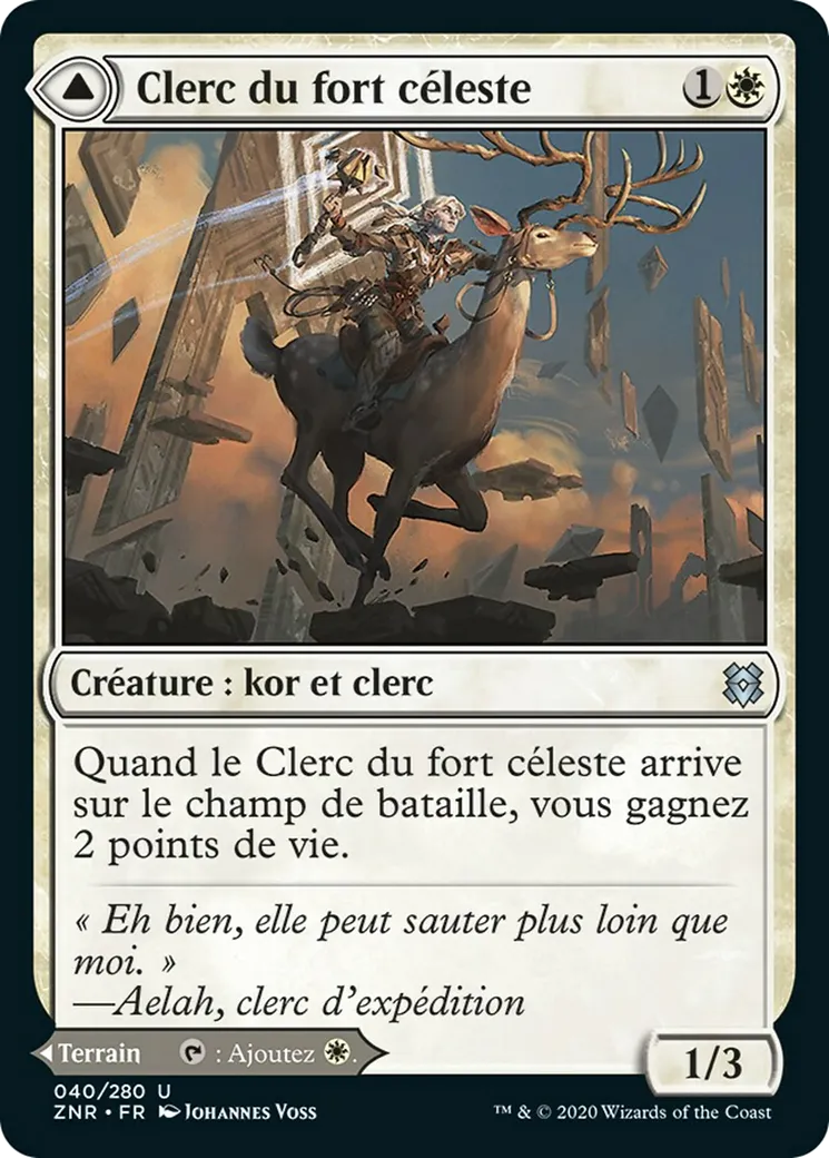 Clerc du fort céleste // Basilique du fort céleste — Zendikar Rising — Magic: The Gathering