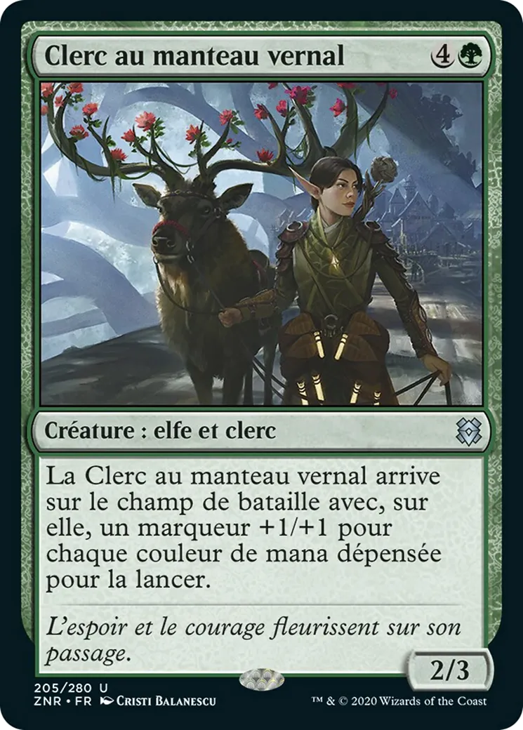 Clerc au manteau vernal — Zendikar Rising — Magic: The Gathering