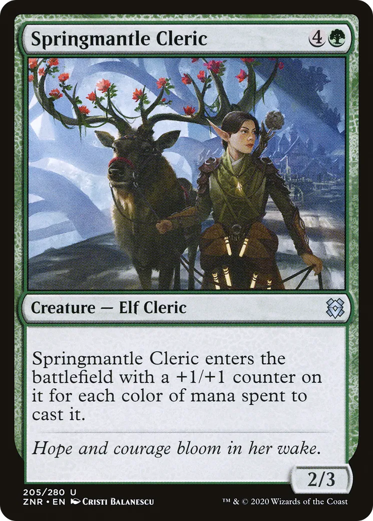 Clerc au manteau vernal — Zendikar Rising — Magic: The Gathering