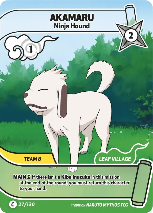 Akamaru - Ninja Hound — Konoha Shidō (2nd Edition) — Naruto Mythos TCG