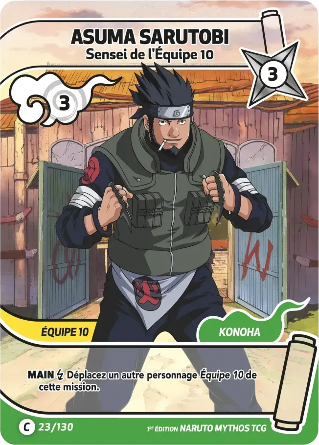 Asuma Sarutobi - Sensei de l'Équipe 10 — Konoha Shidō (2nd Edition) — Naruto Mythos TCG