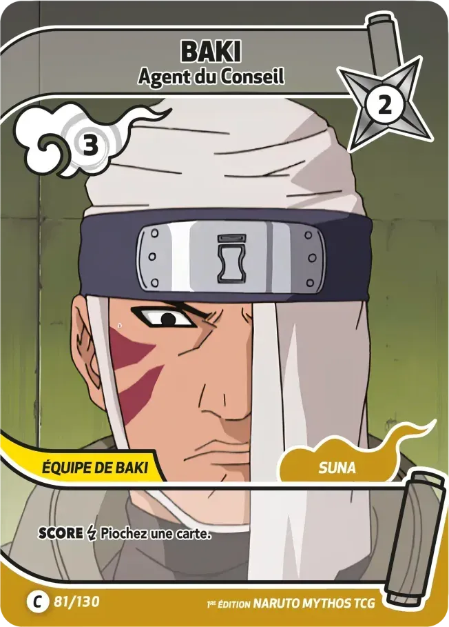 Baki - Agent du Conseil — Konoha Shidō (2nd Edition) — Naruto Mythos TCG