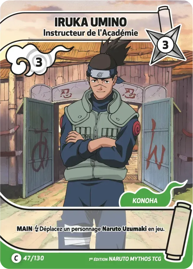 Iruka Umino - Instructeur de l'Académie — Konoha Shidō (2nd Edition) — Naruto Mythos TCG