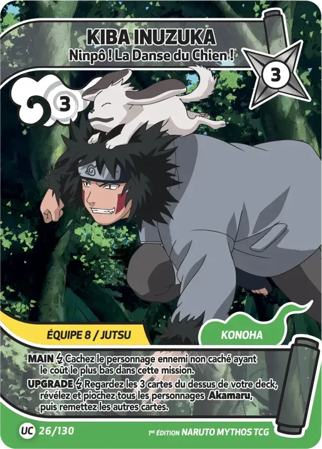 Kiba Inuzuka - Ninpô ! La Danse du Chien ! — Konoha Shidō (2nd Edition) — Naruto Mythos TCG