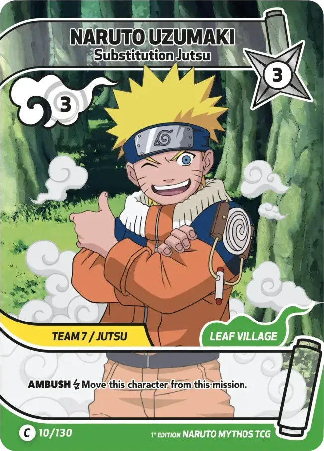 Naruto Uzumaki - Substitution Jutsu — Konoha Shidō (2nd Edition) — Naruto Mythos TCG