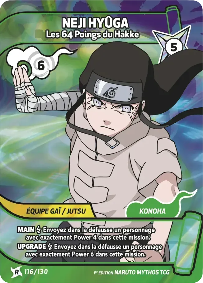 Neji Hyûga - Les 64 Poings du Hakke — Konoha Shidō (2nd Edition) — Naruto Mythos TCG