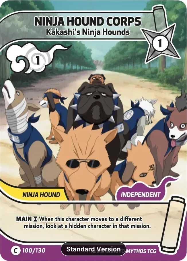Ninja Hound Corps - Kakashi's Ninja Hounds — Konoha Shidō (2nd Edition) — Naruto Mythos TCG