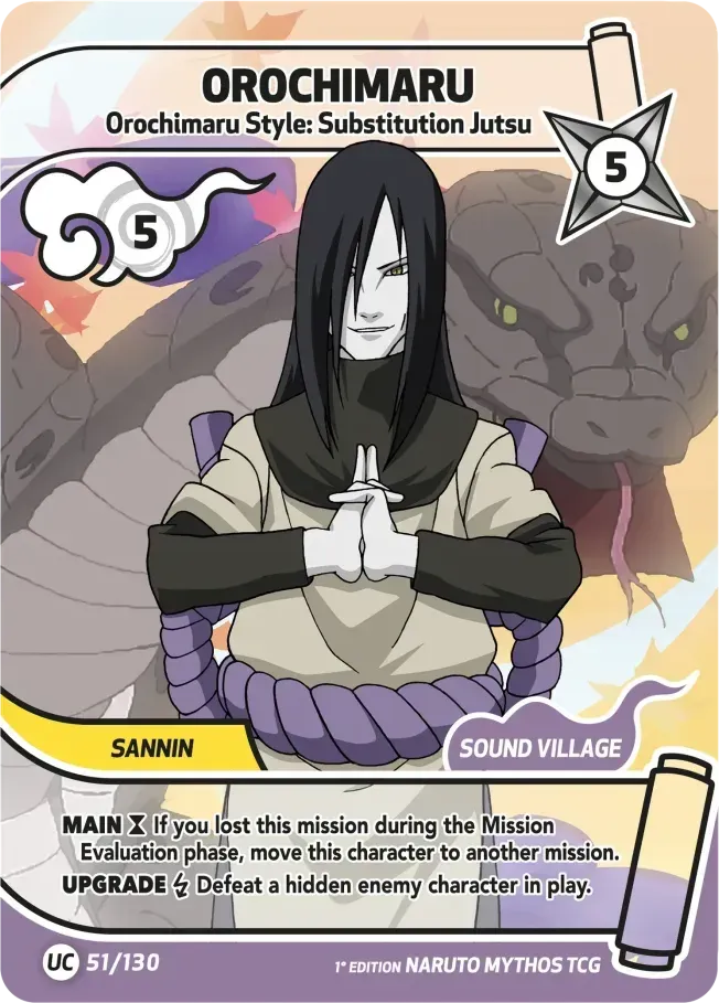 Orochimaru - Orochimaru Style: Substitution Jutsu from Konoha Shidō (2nd Edition) - Naruto Mythos TCG