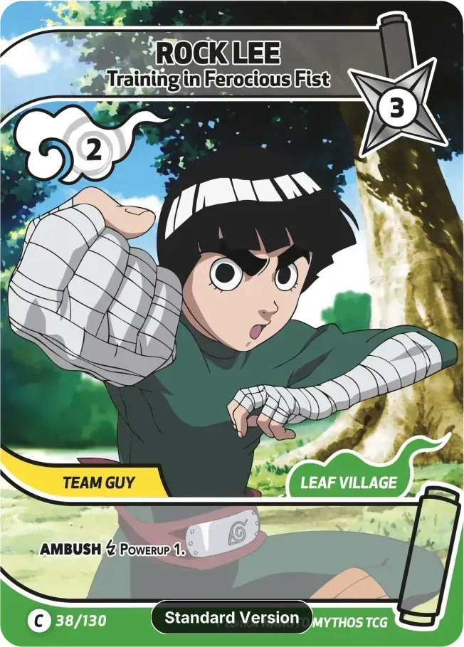Rock Lee - Training in Ferocious Fist — Konoha Shidō (2nd Edition) — Naruto Mythos TCG