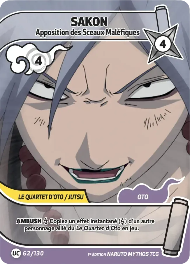 Sakon - Apposition des Sceaux Maléfiques — Konoha Shidō (2nd Edition) — Naruto Mythos TCG