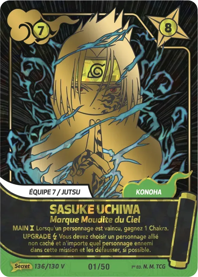 Sasuke Uchiwa - Marque Maudite du Ciel — Konoha Shidō (2nd Edition) — Naruto Mythos TCG