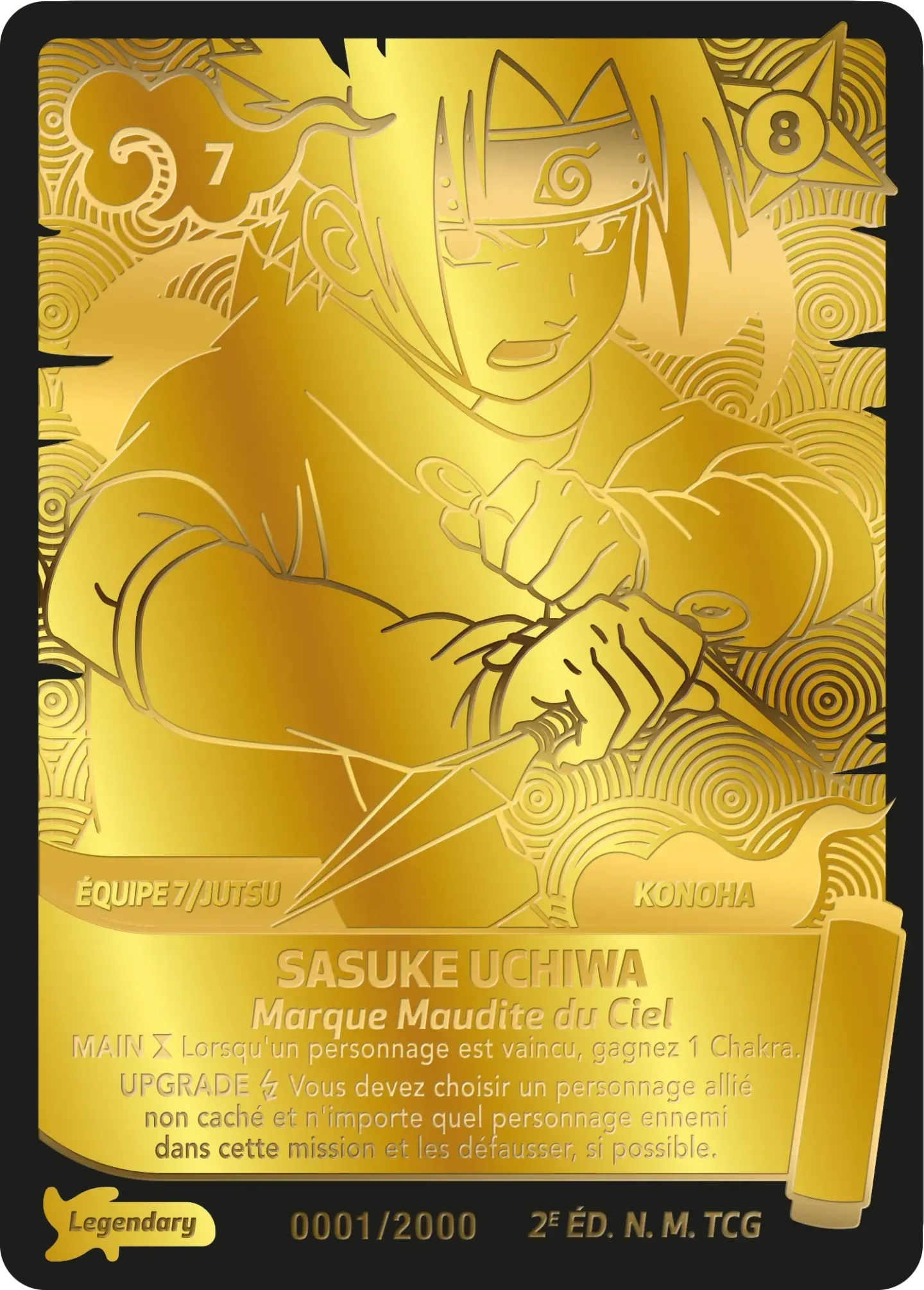 Sasuke Uchiwa - Marque Maudite du Ciel — Konoha Shidō (2nd Edition) — Naruto Mythos TCG