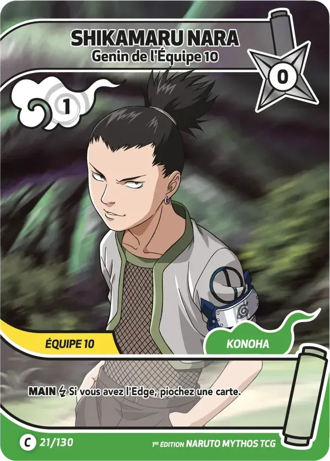 Shikamaru Nara - Genin de l'Équipe 10 — Konoha Shidō (2nd Edition) — Naruto Mythos TCG