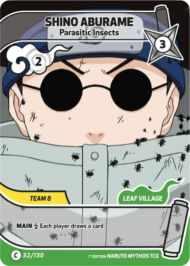 Shino Aburame - Parasitic Insects — Konoha Shidō (2nd Edition) — Naruto Mythos TCG