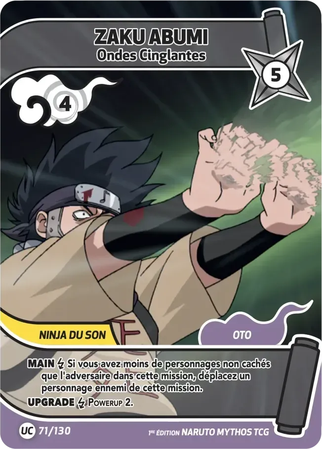 Zaku Abumi - Ondes Cinglantes from Konoha Shidō (2nd Edition) - Naruto Mythos TCG