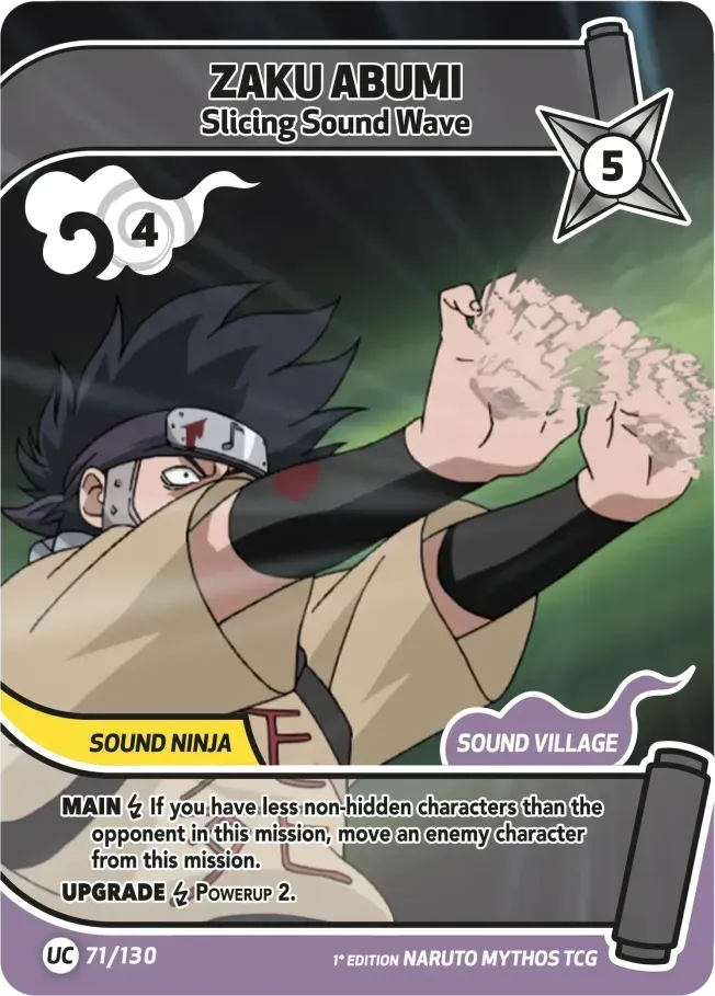 Zaku Abumi - Slicing Sound Wave — Konoha Shidō (2nd Edition) — Naruto Mythos TCG