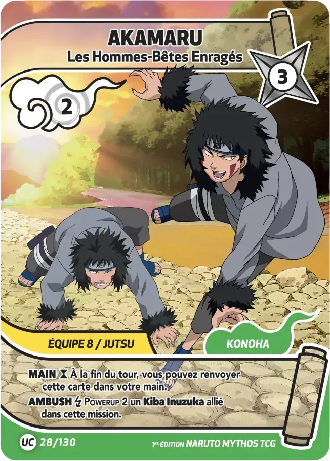 Akamaru - Les Hommes-Bêtes Enragés — Konoha Shidō — Naruto Mythos TCG