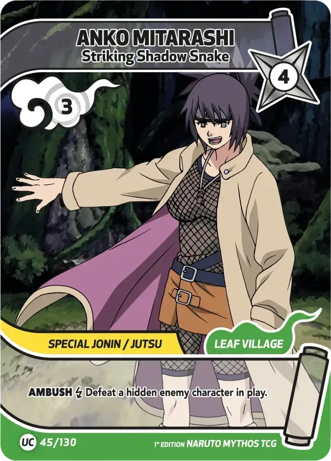 Anko Mitarashi - La Poigne du Serpent Spectral — Konoha Shidō — Naruto Mythos TCG
