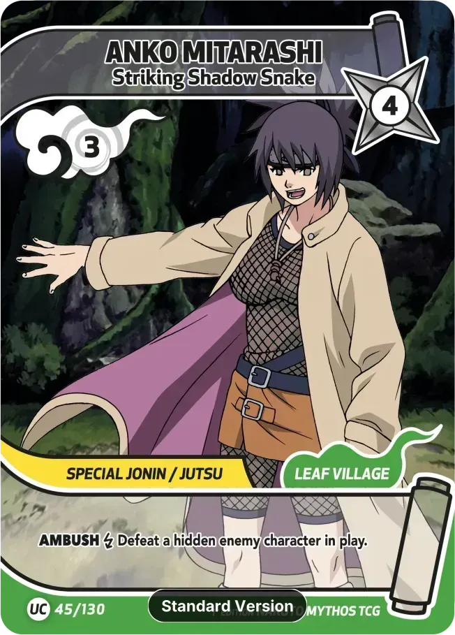 Anko Mitarashi - Striking Shadow Snake — Konoha Shidō — Naruto Mythos TCG