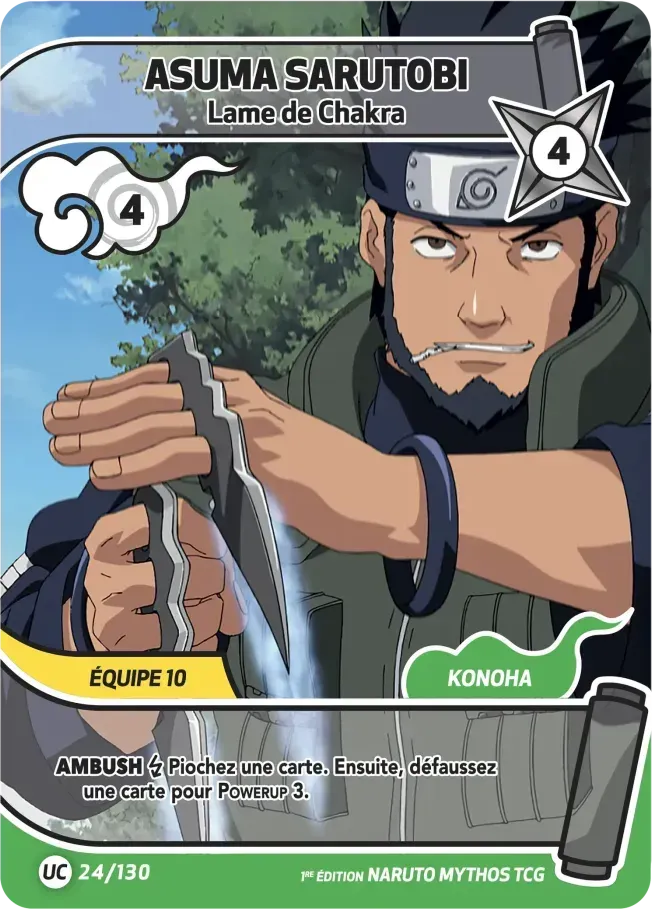 Asuma Sarutobi - Lame de Chakra from Konoha Shidō - Naruto Mythos TCG