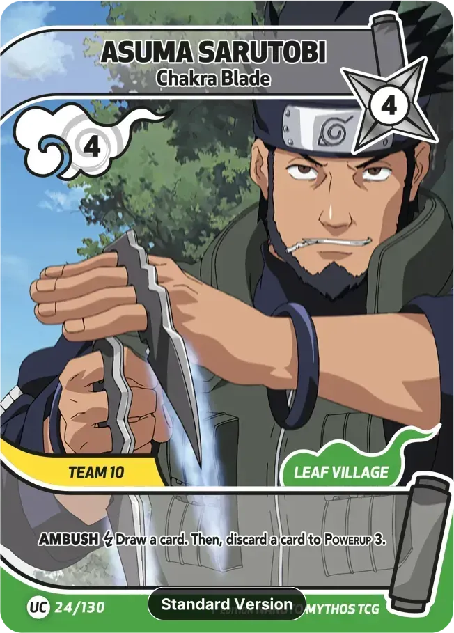 Asuma Sarutobi - Lame de Chakra — Konoha Shidō — Naruto Mythos TCG